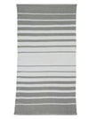 Grey & White 3 ft x 5 ft Stripes Patterned Dhurrie