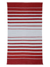 Red & White 3 ft x 5 ft Stripes Patterned Dhurrie