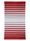 Red & White 3 ft x 5 ft Stripes Patterned Dhurrie