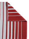 Red & White 3 ft x 5 ft Stripes Patterned Dhurrie