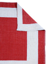 Red & White 3 ft x 5 ft Geometric Patterned Dhurrie