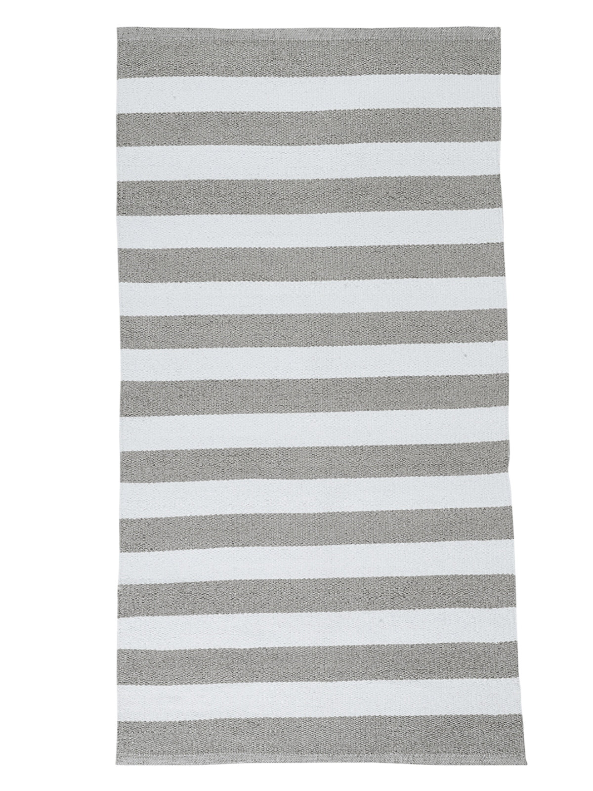 Grey 3 ft x 5 ft Stripes Patterned Dhurrie