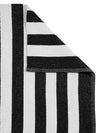 Black 3 ft x 5 ft Striped Patterned Dhurrie