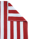 Red 3 ft x 5 ft Stripes Patterned Dhurrie