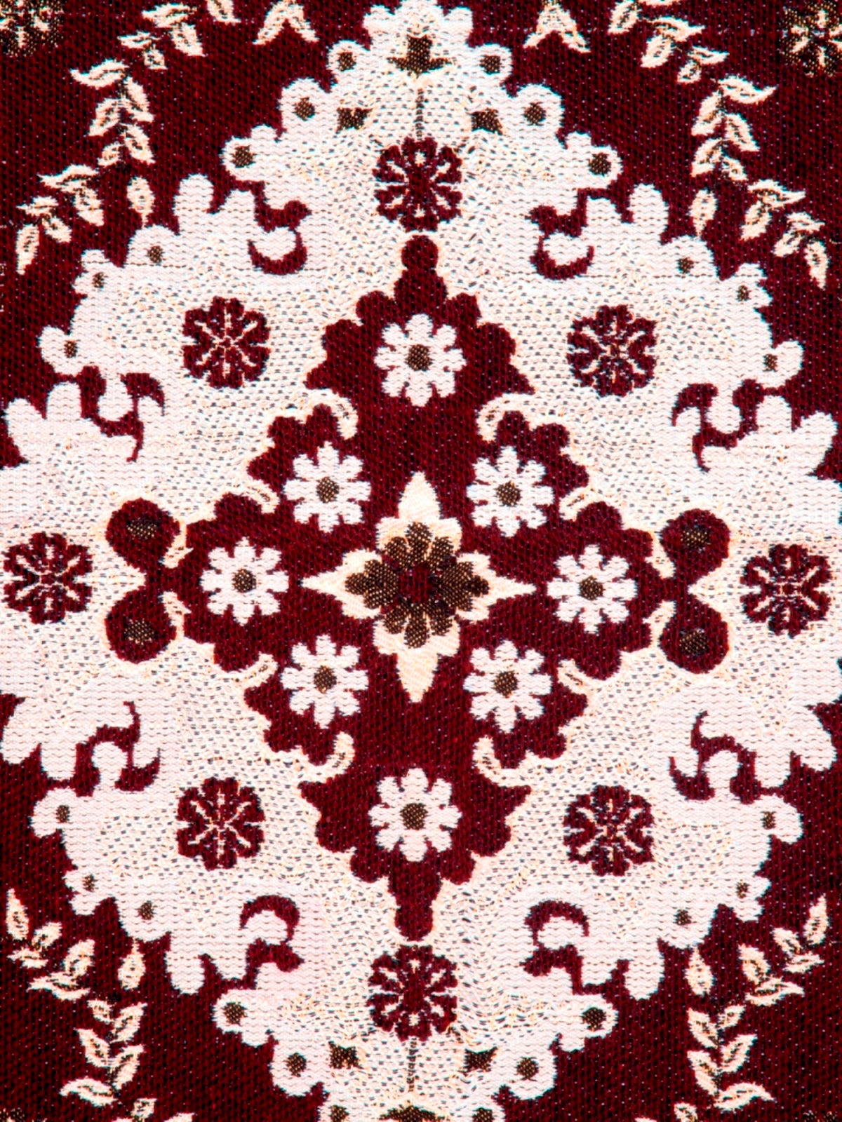 Brown & Beige 3.5 ft x 5 ft Floral Patterned Carpet Dhurrie