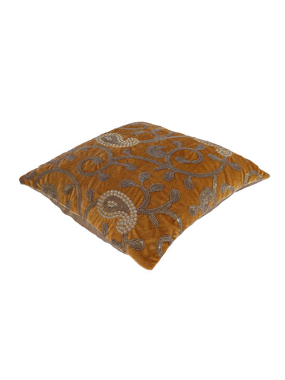 Gold Set of 5 Velvet 16 Inch x 16 Inch Cushion Covers
