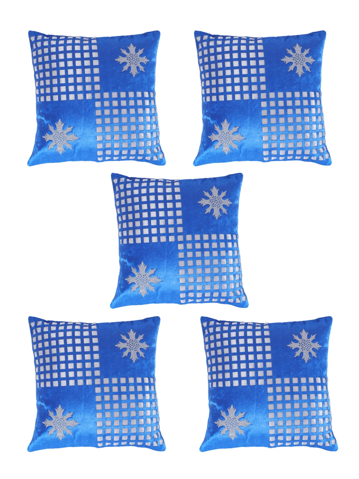Turquoise Blue Set of 5 Velvet 16 Inch x 16 Inch Cushion Covers