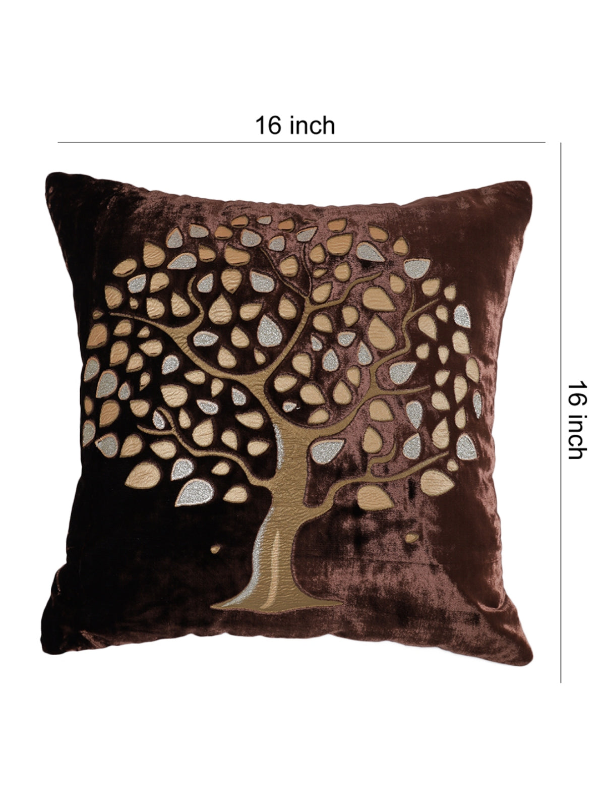 Coffee Brown Set of 5 Velvet 16 Inch x 16 Inch Cushion Covers
