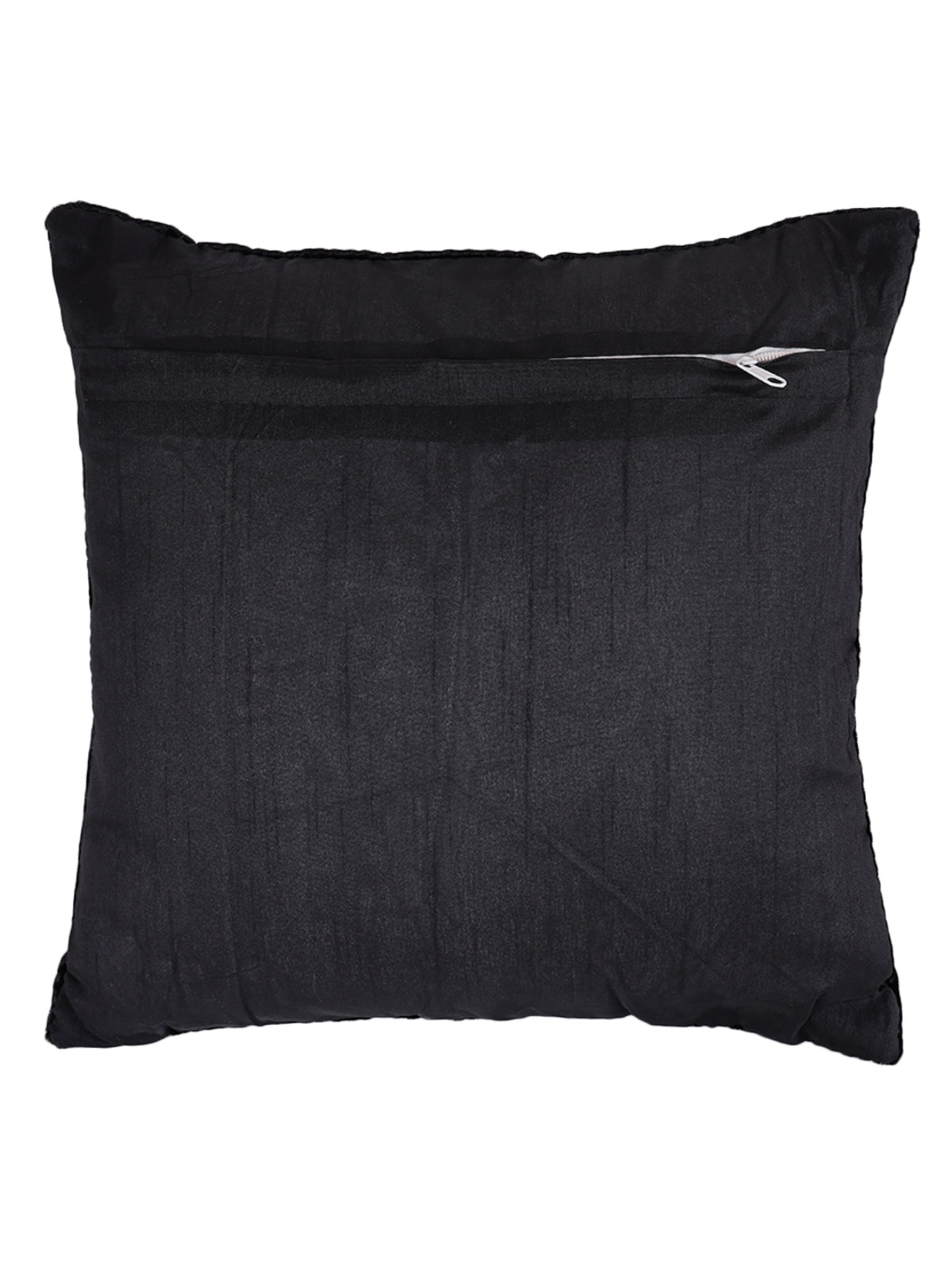 Velvet Tree Designer Cushion Cover 16x16 Inche, Set of 5 - Black
