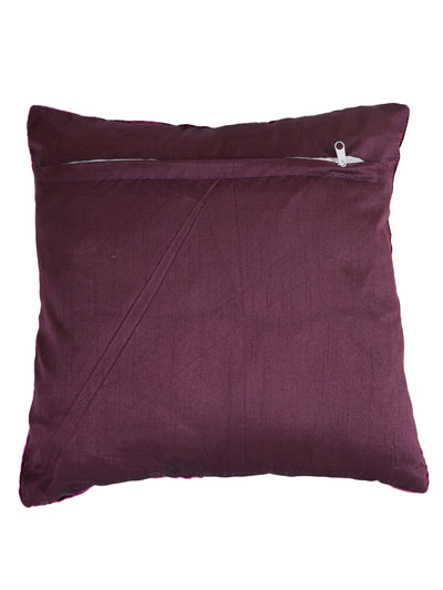 Velvet Bird Designer Cushion Cover 16x16 Inche, Set of 5 - Purple