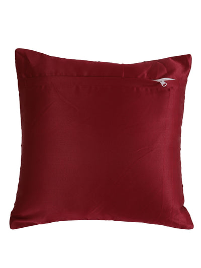 Maroon Set of 5 Polyester 16 Inch x 16 Inch Cushion Covers