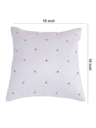 White Set of 5 Polyester 16 Inch x 16 Inch Cushion Covers