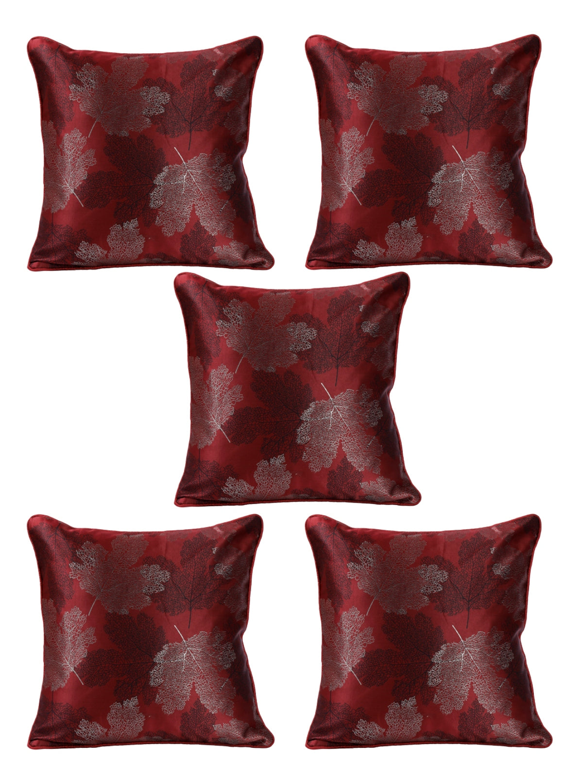 Maroon Set of 5 Cushion Covers