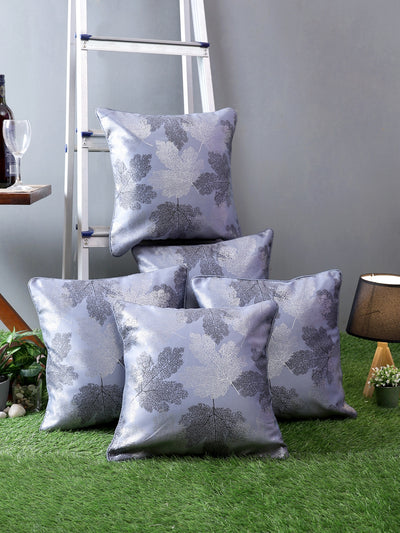 Silver Set of 5 Cushion Covers