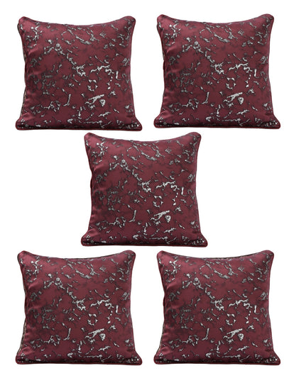 Burgundy Set of 5 Cushion Covers