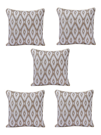 Beige & White Set of 5 Cushion Covers