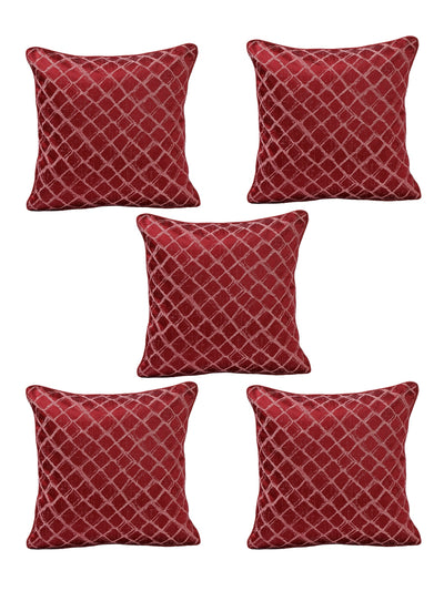 Maroon Set of 5 Cushion Covers