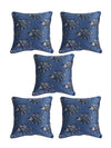 Blue Set of 5 Polyester 16 Inch x 16 Inch Cushion Covers