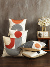 ROMEE Beige Geometric Printed Cushion Covers Set of 5