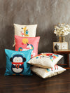 ROMEE Multicolor Animal Printed Cushion Covers Set of 5