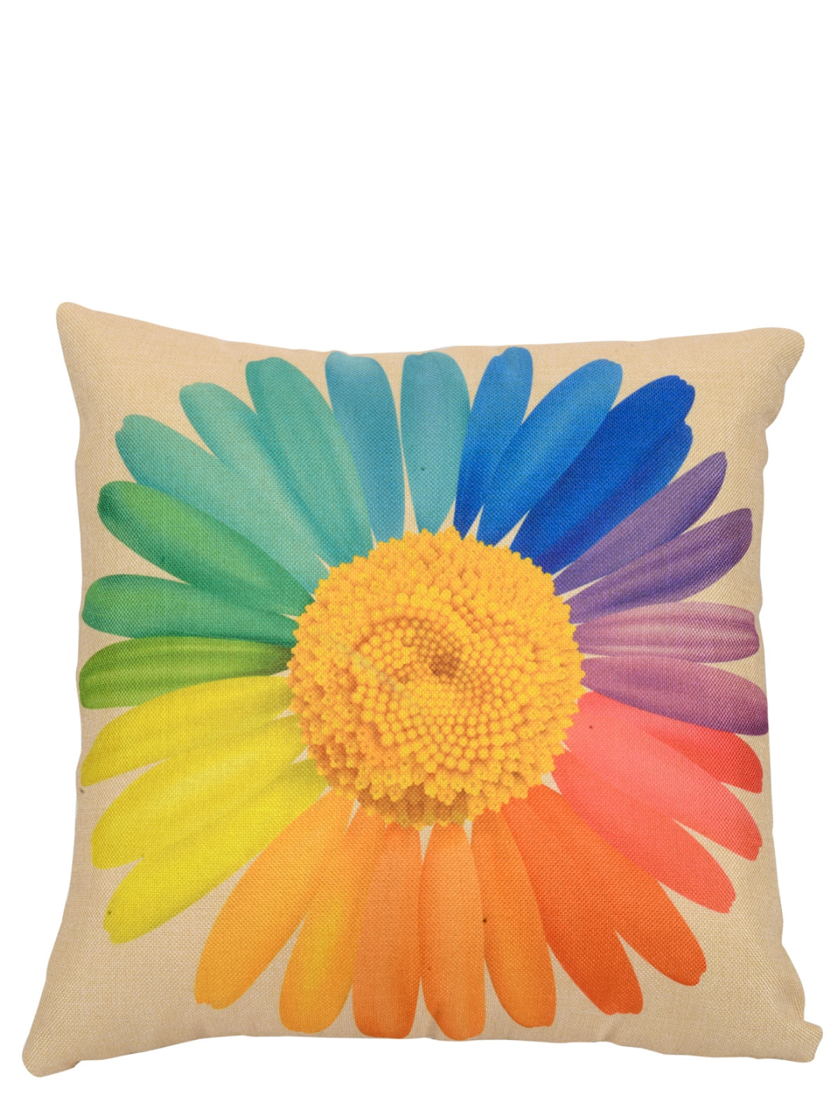 Soft Jute California Floral Printed Cushion Covers 16x16, Set of 5 - Multicolor