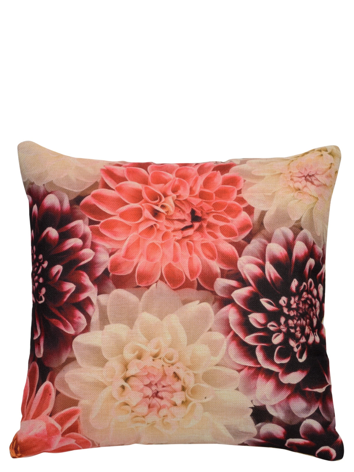 Soft Jute Floral Print Throw Pillow/Cushion Covers 40cm x 40cm Set of 5 - Multicolor