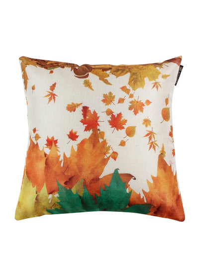 Maple Leaves Printed Floral 5 Piece Polyester Cushion Cover Set - 16" x 16", Multicolour