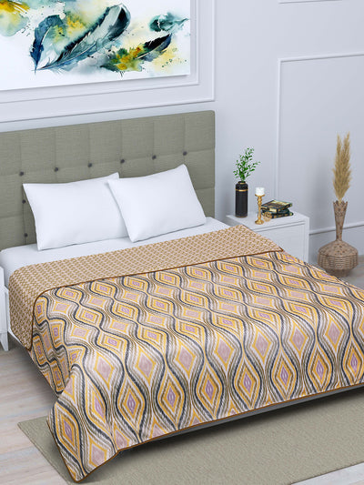 Yellow Ethnic Motifs Patterned 300 GSM Double Bed Dohar