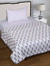 White & Blue AC Room 300 GSM Single Bed Dohar