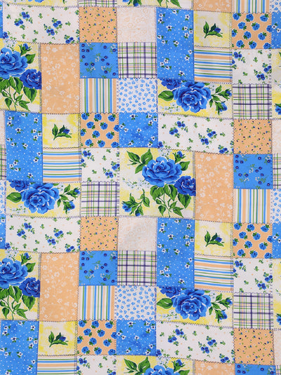 Blue & White Floral Patterned 300 GSM Single Bed Dohar