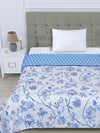 Blue Floral Patterned 300 GSM Single Bed Dohar