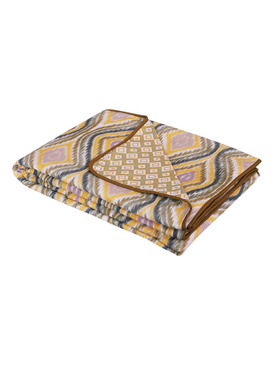 Yellow Ethnic Motifs Patterned 300 GSM Single Bed Dohar