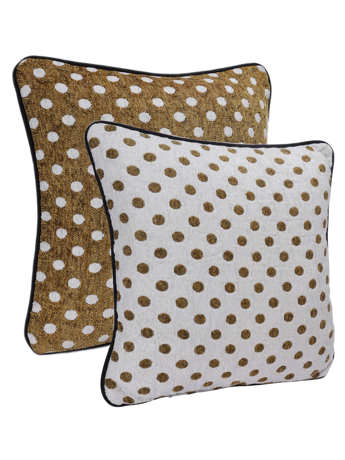 Brown & White Set of 2 Cushion Covers