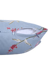 Floral Printed Cotton Diwan Set with Bolster and Cushion Covers - Blue