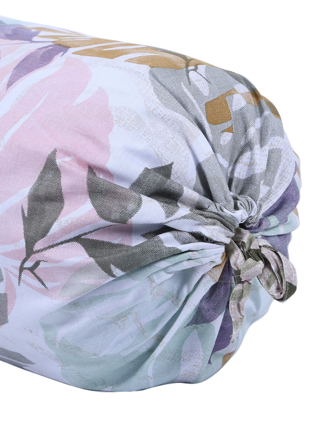 Floral Printed Cotton Diwan Set with Bolster and Cushion Covers - Blue