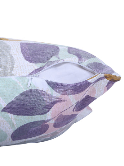 Floral Printed Cotton Diwan Set with Bolster and Cushion Covers - Blue