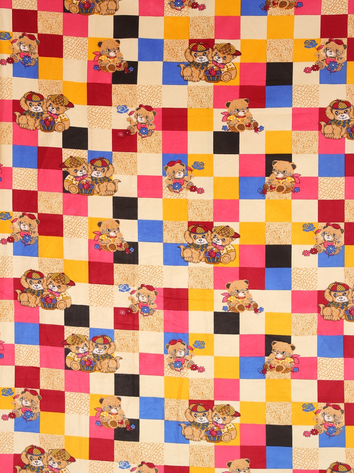 Set of 6 Multicolor Teddy Printed Diwan Set