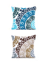 Embroidered 2 Piece Polyester Cushion Cover Set - 16" x 16", Multicolour