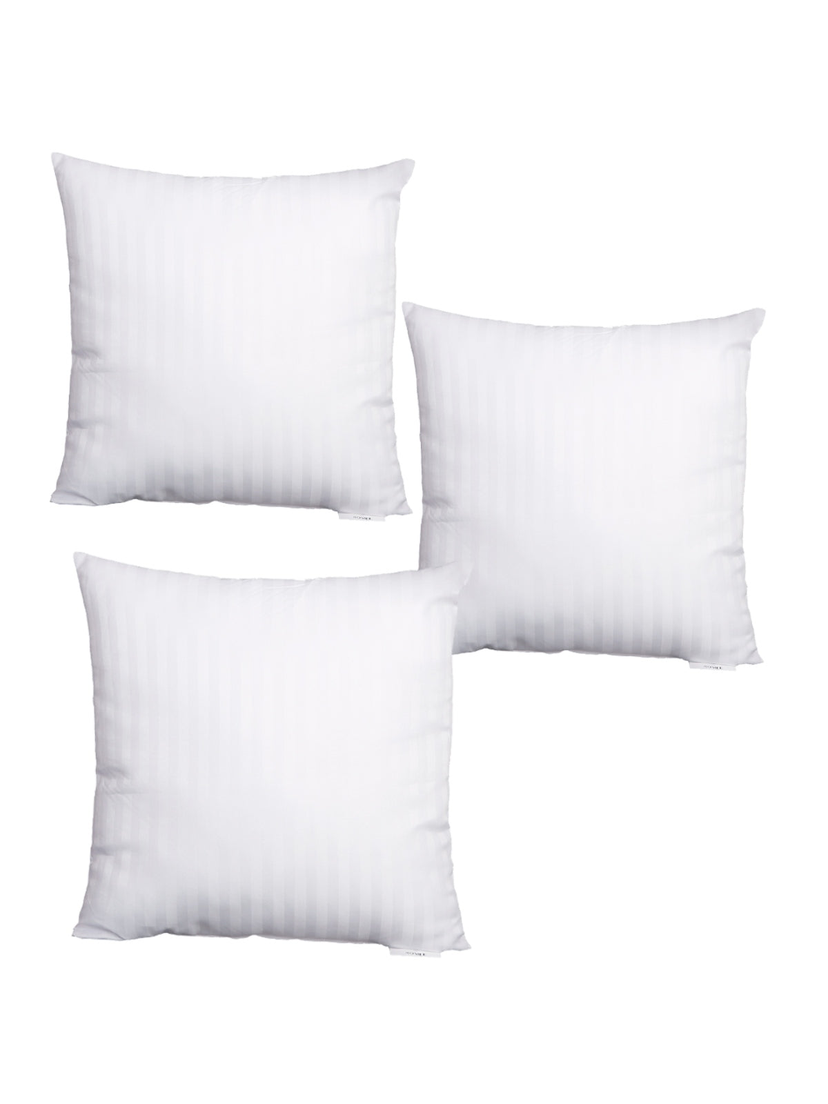 White Set of 3 Plain Cushion Fillers, 40 cm x 40 cm