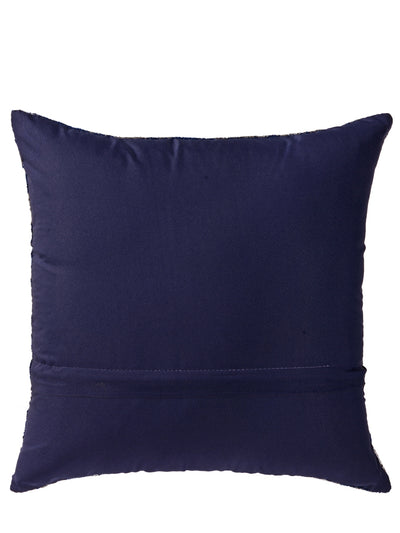 Polyester Chenille Floral Cushion Covers 16x16 inch Set of 5 - Blue