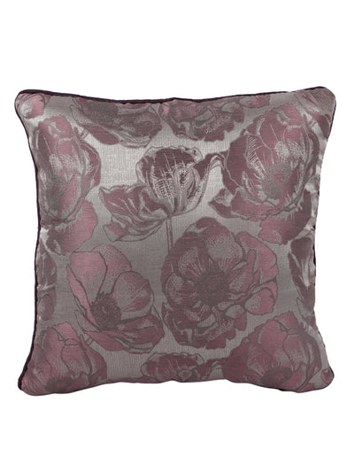Burgundy & Silver Set of 5 Jacquard 16 Inch x 16 Inch Cushion Covers