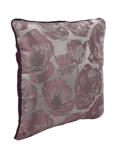 Burgundy & Silver Set of 5 Jacquard 16 Inch x 16 Inch Cushion Covers