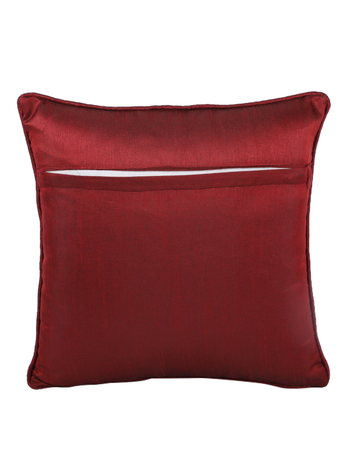 Maroon Set of 5 Jacquard 16 Inch x 16 Inch Cushion Covers