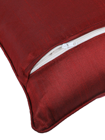 Maroon Set of 5 Jacquard 16 Inch x 16 Inch Cushion Covers
