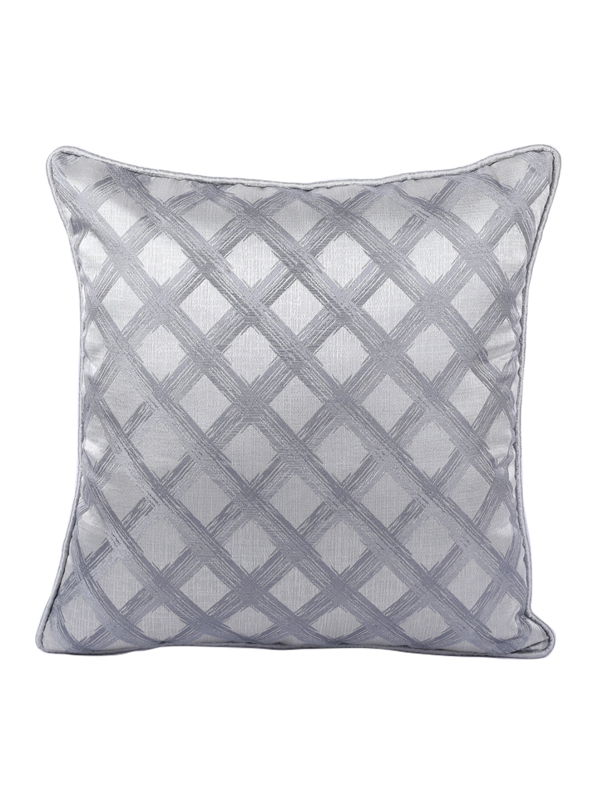 Silver Set of 5 Jacquard 16 Inch x 16 Inch Cushion Covers