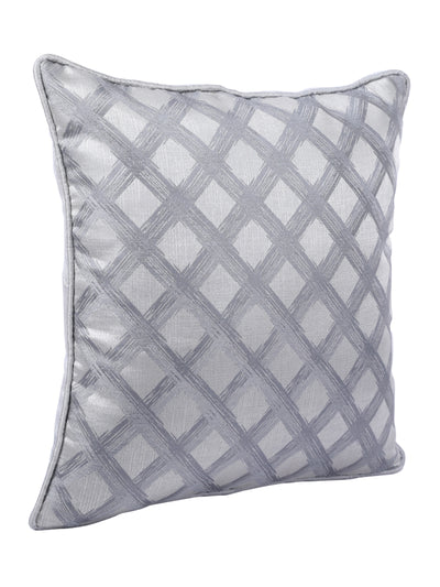 Silver Set of 5 Jacquard 16 Inch x 16 Inch Cushion Covers