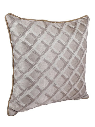Silver & Brown Set of 5 Jacquard 16 Inch x 16 Inch Cushion Covers