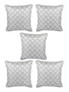 Silver Set of 5 Jacquard 16 Inch x 16 Inch Cushion Covers