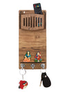 Wooden Key Holder With 1 Shelf & 1 Mobile Stand Holder For Home & Office Wall Decorative