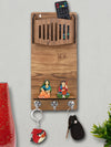 Wooden Key Holder With 1 Shelf & 1 Mobile Stand Holder For Home & Office Wall Decorative